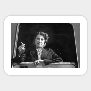 Women smoking vintage photo Sticker